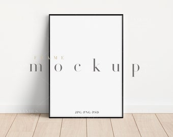 A4 Black Frame Mockup: Modern Portrait Display (PNG JPG PSD)