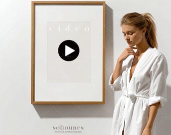 Vertical Frame Video Mockup: Minimalist Art Display