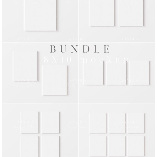 8X10 Canvas Mockup BUNDEL / Simple Canvas Mockup voor 8X10 Artwork / Simple Nordic Painting Mockup / Minimal Design / JPG PSD Smart Object / N354