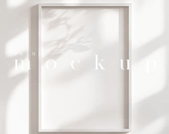 A4 Weißer Rahmen Mockup: Moderne Kunst (JPG PSD Digital Download)
