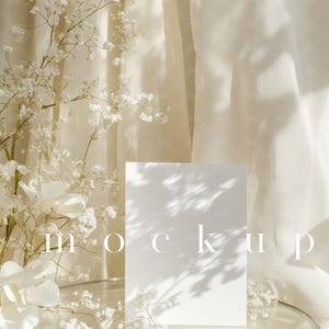 5x7 Boho Card Mockup/Fairy Vibes Creamy Linens/Moderno semplice biglietto d'auguri digitale Mockup/Mockup matrimonio/JPG PSD Smart Object/L2