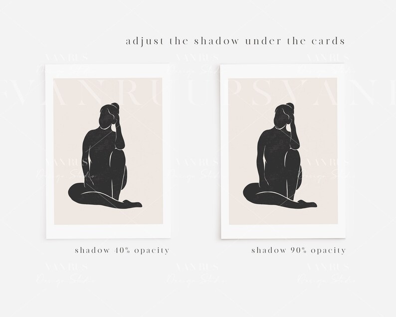 May include: Two illustrations of a person sitting with their head in their hands. The illustrations are in black and white and are on a light pink background. The first illustration has a shadow with 10% opacity and the second illustration has a shadow with 90% opacity.