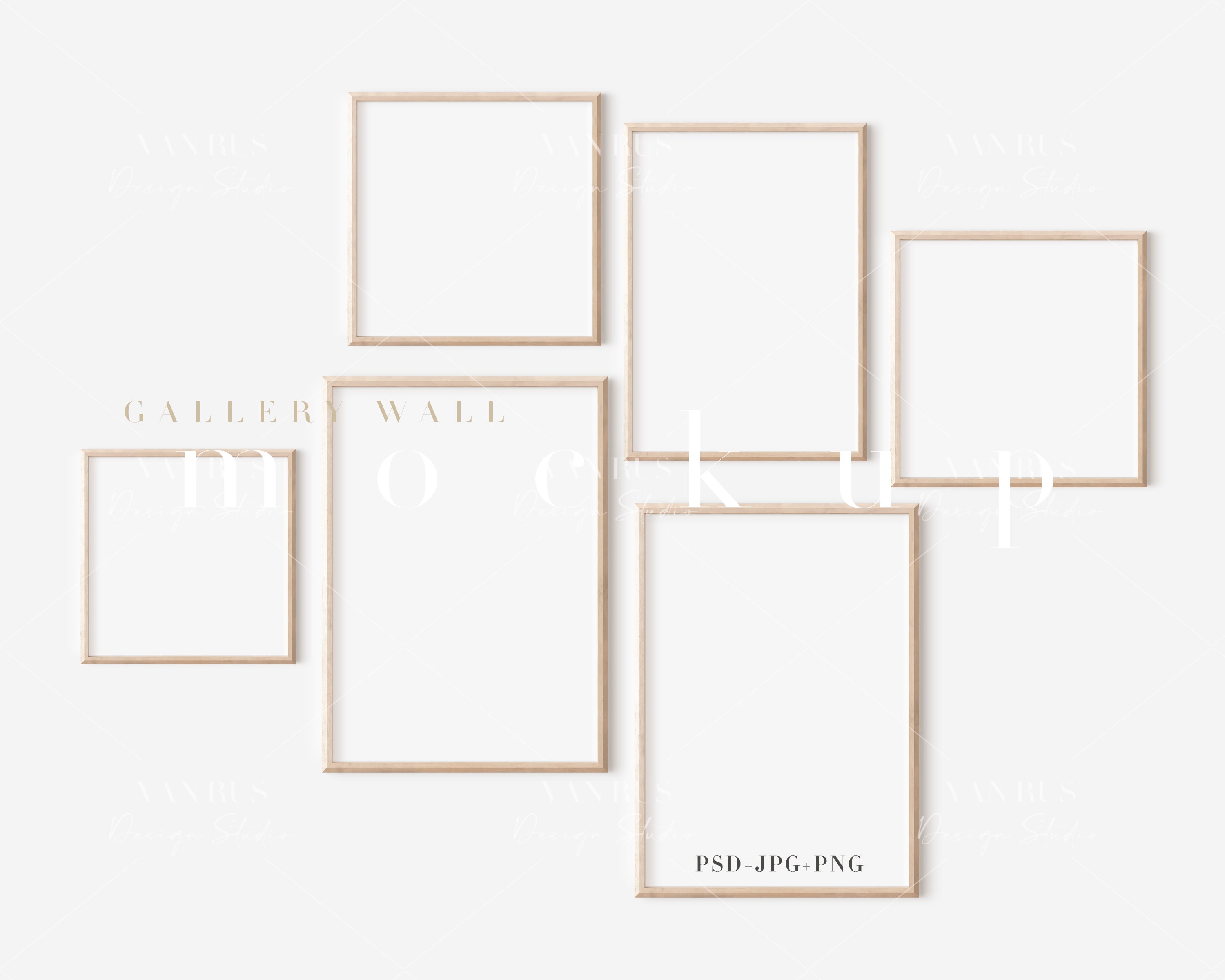 Gallery Wall Mockup/wood Frame/a4 Minimalist Wood Framed Art Etsy