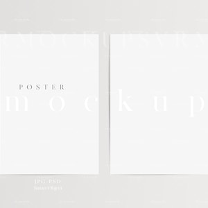 A4 Poster Mockup Duo/Simple Calendar Mockup/Delicate Styled Mockup/Minimal Poster Mockup Display/Modernes Poster/JPG PSD Smart Object/D147