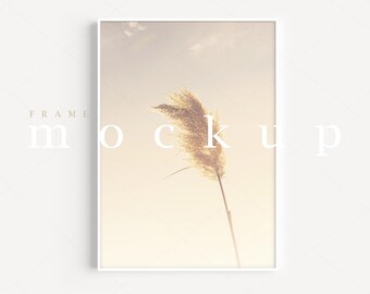 A4 White Frame Mockup: Modern Minimalist Art Display (PNG JPG)