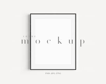 Black Frame Mockup: 8x10 Modern Art Display (Digital Download)