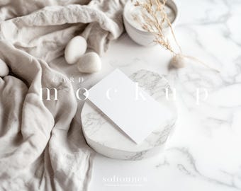 Esthetician Business Card Mockup: Skincare Template (3.5x2 inch) (JPG, PSD, PDF Guide)
