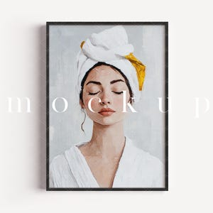 Svart trärammodell: Modern A4-konstdisplay (digital nedladdning)