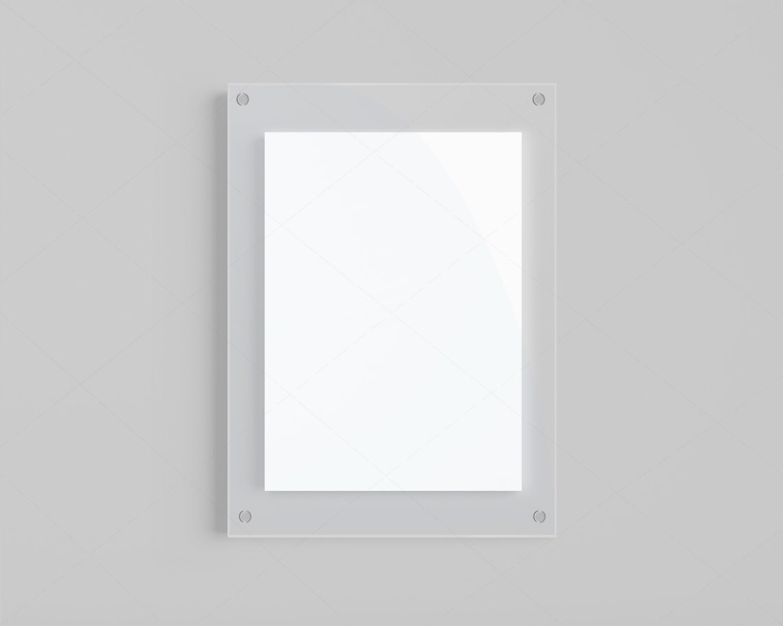 Glass Frame Mockup/ Digital A4 Mockup /Modern Glass Portrait Etsy