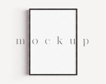 A4 Black Frame Mockup, Modern Thin Wood (Digital File)