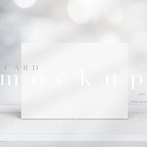 5X7 クリスマス カード モックアップ/モダンな招待状 ボケ効果/ミニマリスト グリーティング カード ベビー シャワー モックアップ テンプレート/JPG PSD スマート オブジェクト/H54