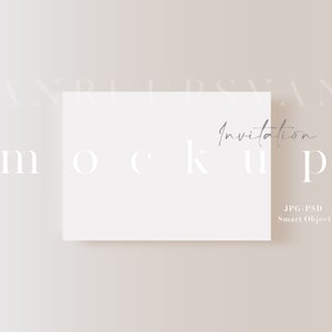 Maquette de carte de mariage 5x7 / Invitation moderne Maquette vierge propre / Modèle de maquette de douche de bébé de carte de vœux minimaliste / JPG PSD Smart Object / D28