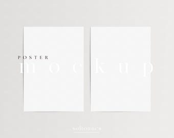 Two-Poster Mockup on Simple Minimalist Background