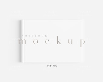 Minimalist Notebook Mockup in 7x5 Format: Simple Book Cover Template (JPG, PSD)