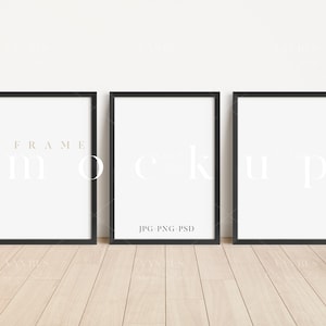 A4 Black Frame Mockup/ Modern Digital Mockup/Minimalist Framed Art Display/Simple Vertical Frame Template/ PNG JPG PSD Smart Object/D96