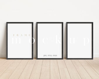 Black A4 Frame Mockup: Modern Art Display (Digital Download)