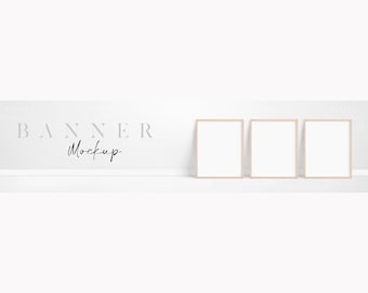 Maqueta de banner para tienda de Etsy: Marcos minimalistas de 8x10 (PSD, JPG, PNG)