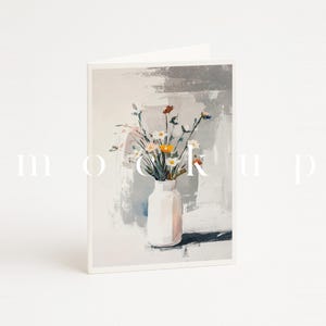 Karten-Mockup / Moderne einfache 5X7 Einladungskarte Mockup / Hochzeit Babyparty Vertikale Grußkarte Briefpapier Mockup / JPG PSD Smart Objekt / M41