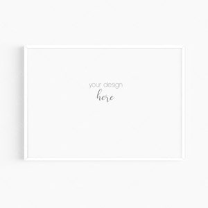 A4 White Frame Mockup/ Modern Thin Digital Mockup/Landscape Styled Mockup/Simple Minimalist Mockup/ Frame Art Display/JPG PNG PSD/M129