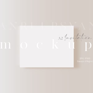 A2 Hochzeitskarte Mockup/Moderne Einladung Clean Blank Mockup/Minimalistische Grußkarte Baby Shower Mockup Vorlage/JPG PSD Smart Object/H70