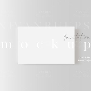 Mockup del biglietto di nozze 4x6 / Invito moderno Mockup neutro pulito / Modello di mockup minimalista del biglietto di auguri / Modello di mockup per doccia per bambini / JPG PSD Smart Object / D44