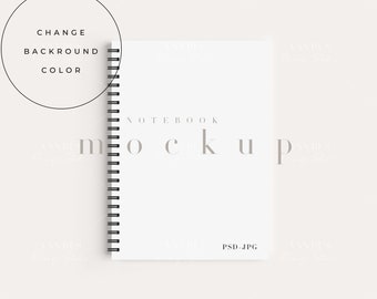 Customizable 5x7 Spiral Notebook Mockup/Journal Mockup/Simple Notebook Template/Modern Diary Stationary Display/JPG PSD Smart Object/N330