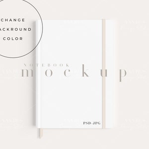 Customizable 5x7 Notebook Mockup/Minimalist Journal Mockup/Book Cover Template/Modern Diary Stationary Display/JPG PSD Smart Object/N208