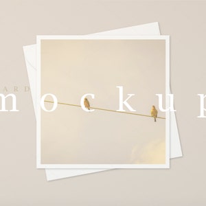 Mockup vierkante kaart/witte envelop verwisselbare achtergrond/mockup huwelijksuitnodiging/model babyshower/delicaat gestileerd model/JPG PSD/M220