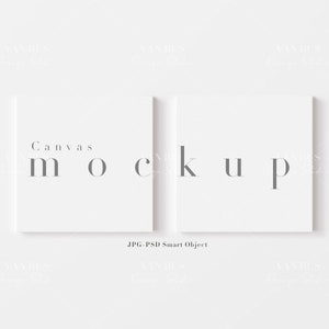 Square Canvas Mockup Display/Simple Canvas Mockup for 1x1 Artwork/Simple Modern Painting 1:1 Mockup/Minimal Design/JPG PSD Smart Object/N257