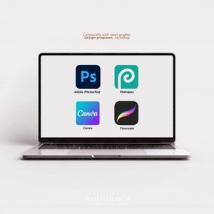 Minimalistyczny model laptopa MacBook do brandingu, Canva, Photoshop, Photopea (JPG, PNG, PSD) zdjęcie 2