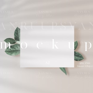 A2 Wedding Card Mockup / Moderne Uitnodiging Clean Blank Mockup / Minimalistische wenskaart Baby Shower Mockup Template / JPG PSD Smart Object / D107