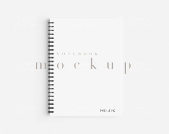 5x7 Spiral Notebook Mockup/Minimalist Journal Mockup/Simple Notebook Template/Modern Diary Stationary Display/JPG PSD Smart Object/N223