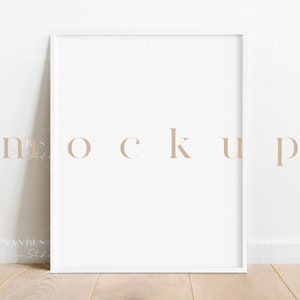 8x10 Thin Frame Mockup/Digital Mockup/Simple Portrait Styled Mockup for 8X10 Art/White Frame Wood Floor Display/PNG JPG PSD Smart Object/H56