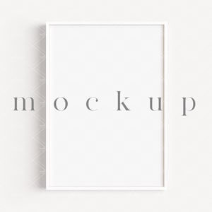 A4 White Wood Frame Mockup/Modern Thin Digital Vertical Frame Styled Mockup/Minimalist Clean Mockup/Frame Art Display/JPG PSD Smart/N388