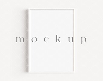 A4 White Wood Frame Mockup, Modern Minimalist (Digital Download)