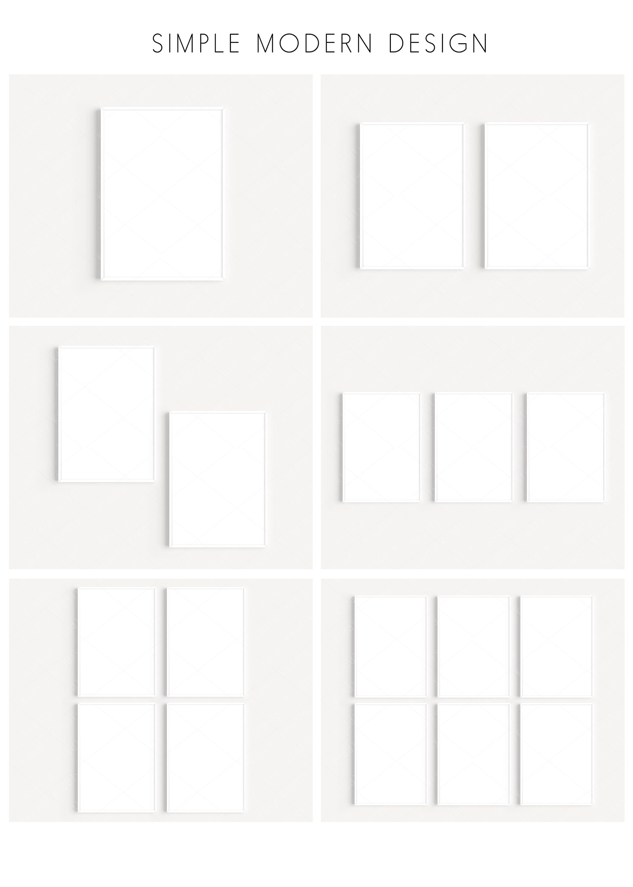 A4 White Frames Mockup Bundle/ Modern Thin Digital Etsy