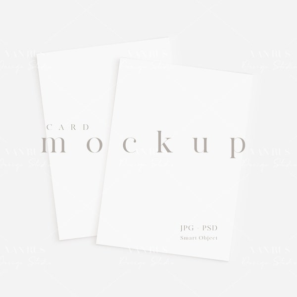 Simple Card Mockup/Modern 5X7 Invitation Card Mockup/Wedding Baby Shower Mockup/Simple Minimalist Stationery/JPG PSD Smart Object/N266