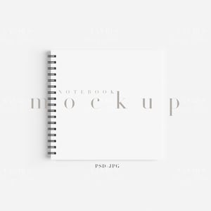 Minimalist Square Notebook Mockup: Modern Stationary Display (JPG PSD)