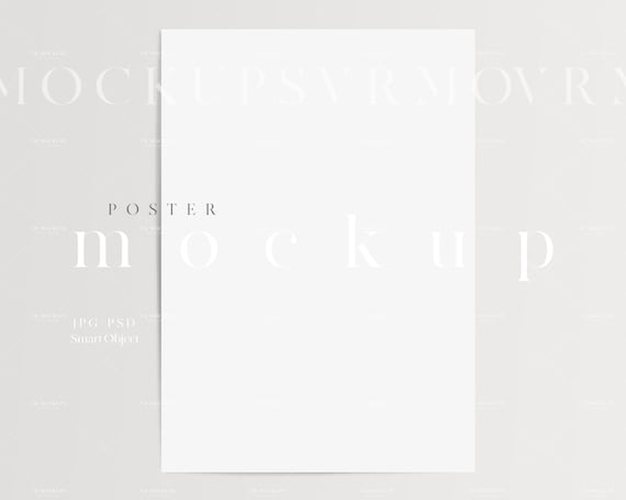 A4 Poster Mockup: Simple Modern Display (JPG, PSD)