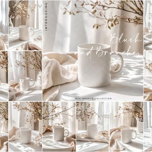Muggmodellpaket: Neutral varm kaffekopp (JPG digital nedladdning)