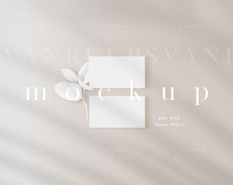 Minimalist Business Card Mockup: Boho Neutral Duo (PSD, JPG)