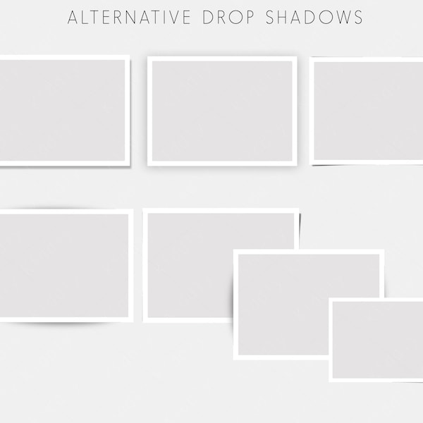 Alternative Drop Shadows/ Stationary Graphic Design Elements Set of 48 / Box Blur Corner Lift Radial Blur Drop Shadow/ Graphic Resource PNG