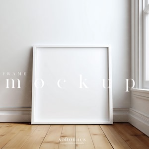 Maqueta de marco cuadrado blanco: estilo minimalista moderno (descarga digital JPG PSD)