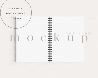 5x7 Spiral Notebook Mockup: Modern Diary Display (JPG PSD)