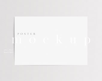 Minimal Poster Mockup: Modern 3x2 Ratio (JPG, PSD)