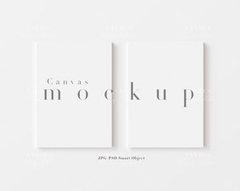 May include: Two blank white canvas mockups, each with a textured surface. The text "Canvas Mockup" is printed on the left canvas.