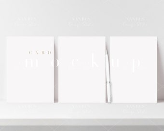 Modern 5x7 Card Mockup: Minimalist Invitation Design (JPG PSD)