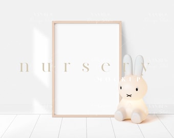 Scandinavian Nursery Frame Mockup: A4 Nordic Wood (PNG JPG PSD)