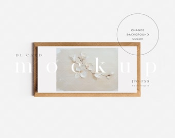 Einfache DL Card Mockup mit Kraft Umschlag (PSD, JPG)