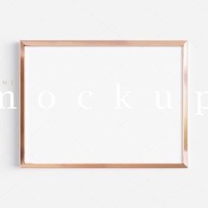 Rose Gold Frame Mockup: Minimalist Art Display (PNG JPG PSD)
